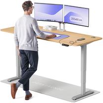 Arvutilaud reguleeritava kõrgusega Desktronic HomePro, 200 cm x 80 cm, 61 - 125.5 cm, tamm v./hall v.