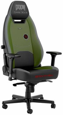 Spēļu krēsls Noblechairs Legend DOOM The Dark Ages Edition, 48 x 52 x 132 - 142 cm, melna krās./zaļa krās.