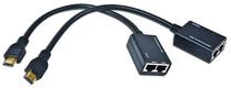 Adapteris Gembird RJ-45 x 2, HDMI male, melna krās.