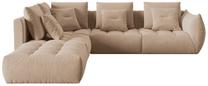 Modulinė sofa Micadoni Bloom Velvet, smėlio ruda sp., kairinė, 316 x 310 cm x 95 cm