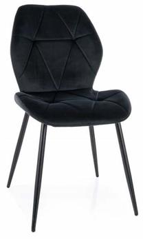 Valgomojo kėdė Rick Velvet, matinė, juoda, 56 cm x 48 cm x 86 cm