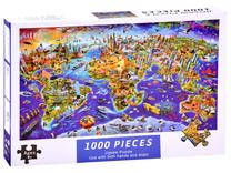 Dėlionė Continents, 50 cm x 75 cm, 1000 vnt., įvairių spalvų