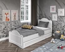Lova viengulė Kalune Design Kuvars Country, 90 x 190 cm, balta sp., be čiužinio