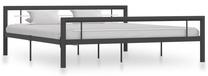 Lova dvigulė VLX Metal 284561, 180 x 200 cm, balta sp./pilka sp., be čiužinio, su grotelėmis