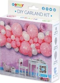 Balonu komplekti apaļš GoDan DIY, rozā krās., 65 gab.