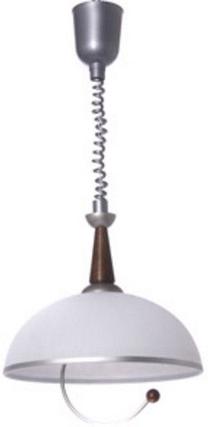 Valgusti rippuv Lamkur Rogalik LM-1.44/CH/ORZ, E27, 1 x 60 W, valge v. / pruun v.