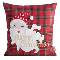 Kalėdinis dekoratyvinės pagalvėlės užvalkalas PSWA-300, balta/raudona/žalia, 45 cm x 45 cm