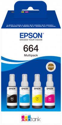 Spausdintuvo kasetė Epson 664 EcoTank, geltona sp./juoda sp./purpurinė (magenta) sp., 280 ml