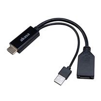 Adapteris Akasa AK-CBHD24-25BK HDMI female, DisplayPort + USB male, 0.25 m, juoda sp.