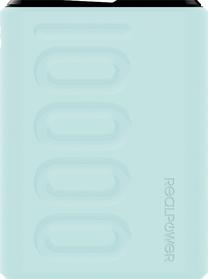 Lādētājs-akumulators (Power bank) Realpower, 10000 mAh, 18 W, gaiši zila krās.