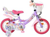 Vaikiškas dviratukas su papildomais ratukais, vaikų Volare Unicorn FW 1P5, violetinė sp., 12"
