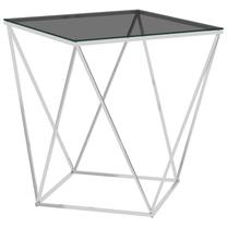 Kavos staliukas VLX 289033, sidabro sp./juoda sp., 50 cm x 50 cm x 55 cm