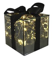 Dekorācija Gift, 10 cm, caurspīdīga krās.