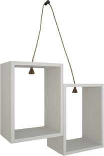 Sieninė lentyna Kalune Design Peleseng 775DCM1814, balta sp., 60 cm x 20 cm x 60 cm