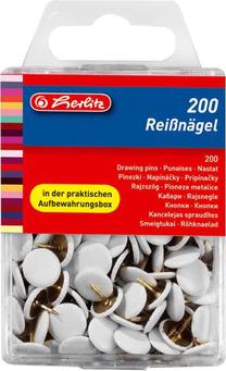 Smeigtukai Herlitz 8770158, 1 cm x 1 cm, 200 vnt., balta sp.