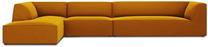 Kampinė sofa Micadoni Home Ruby 5 Seats, aukso sp., kairinė, 366 x 180 cm x 69 cm