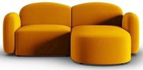 Kampinė sofa Micadoni Home Blair Velvet, geltona sp., dešininė, 194 x 155 cm x 80 cm