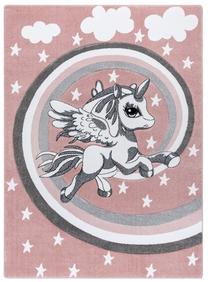 Ковер комнатные Hakano Tinies Pony, белый цв./розовый цв./серый цв., 170 см x 120 см