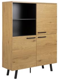 Spintelė Mallow AC20728, ąžuolo sp./juoda sp., 120 cm x 40 cm x 158 cm