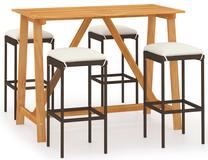 Āra mēbeļu komplekts VLX Garden Bar Set, brūns krās., 4 sēdvietas