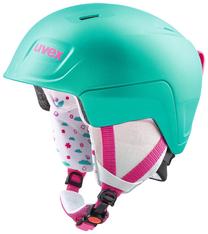Slidinėjimo šalmas Uvex Manic Pro, balta sp./rožinė sp./žydra sp., 46-50 cm