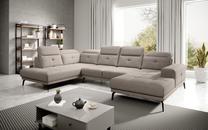 Kampinė sofa Bretan Poco 7, pilka sp., kairinė, 205 x 350 cm x 107 cm
