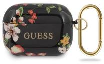 Ausinių dėklas Guess Protection Case For Apple AirPods Pro Black/Flowers, juoda sp./įvairių spalvų
