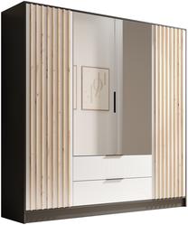 Spinta ADRK Neri 200, balta sp./juoda sp./rusva sp., 200 cm x 51 cm x 200 cm, su veidrodžiu