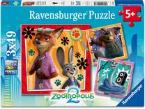 Пазл 3in1 Ravensburger Zootopia 2 12004369, 21 см x 21 см, 147 шт., многоцветный