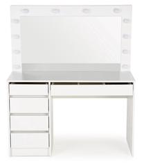 Kosmētikas galds Hollywood XL, balta krās., 140 cm x 55 cm x 120 cm