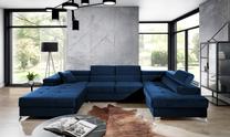 Kampinė sofa Eduardo Kronos 09, tamsiai mėlyna sp., dešininė, 202 x 345 cm x 90 cm