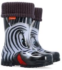 Gumijas zābaki Demar Twister Lux Print S1 0039, balta krās./melna krās., 28 - 29
