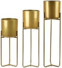 Puķu pods Mondex Swen Gold HTOP7747, metāls, Ø 19 cm, zelta krās.