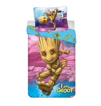 Детский комплект постельного белья Groot I Am Groot, синий цв./коричневый цв./розовый цв., 140 x 200 cm