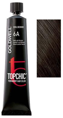 Kраска для волос Goldwell Topchic, dark ash blonde цв., 6A, 60 мл