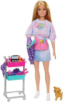 Lelle ar aksesuāriem Mattel Barbie Malibu Stylist HNK95, 29 cm, daudzkrāsaina