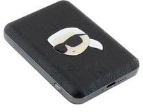Lādētājs-akumulators (Power bank) Karl Lagerfeld Karl Head Pin, 5000 mAh, 15 W, melna krās.