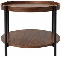 Kafijas galdiņš Akord Furniture Factory Riva, melns krās./valriekstu krās., 51 cm x 51 cm x 40 cm