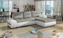 Kampinė sofa Ottavio Berlin 01, Soft 17, balta sp./pilka sp., dešininė, 180 x 275 cm x 85 cm