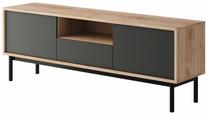 ТВ стол Piaski Basic BRTV154, дубовый цв./серый цв., 154 см x 39 см x 57 см