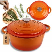 Prekė su pažeista pakuote. Emaliuotas ketaus puodas Atusa Hage, 26 cm, 5 l, oranžinė sp.