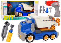 Žaislinis sunkvežimis Lean Toys DIY Cartoon, mėlyna sp./balta sp.