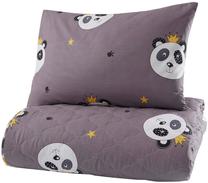 Patalynės užvalkalų komplektas Mijolnir Panda 162ELR8304, balta sp./pilka sp., 50 x 70 cm, 180 x 225 cm
