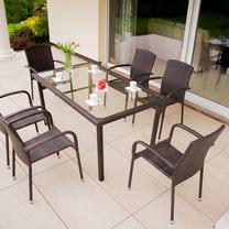 Lauko stalas Patio Daria, ruda sp., 150 cm x 90 cm x 74 cm