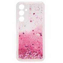 iLike Силиконовый Чехол с водой и блестками для Samsung Galaxy A35 5G (A356E) (A356B) Розовый