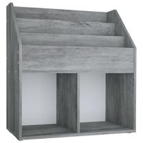 Vaikiška knygų lentyna VLX Concrete, pilka sp., 30 cm x 71 cm x 78.5 cm