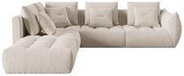Modulinė sofa Micadoni Bloom Velvet, kreminė sp., kairinė, 316 x 310 cm x 95 cm