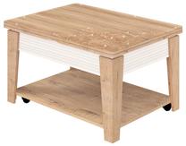 Žurnalinis staliukas DaVita 32.10, rudas/baltas, 95 cm x 70 cm x 52 cm