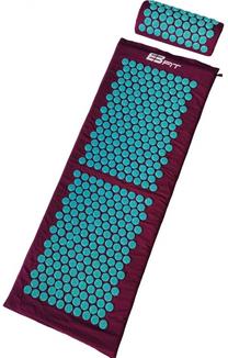 Akupunktūras masāžas paklājiņš EB FIT Acupressure Mat With Pillow 687759, 128 cm, zila krās./violeta krās.