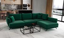 Kampinė sofa Larde Lukso 35, tamsiai žalia sp., dešininė, 191 x 276 cm x 90 cm
